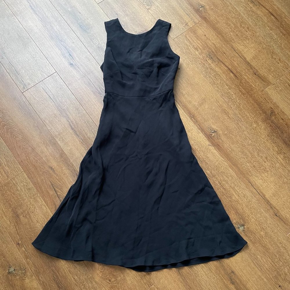 Ann Taylor Womens Petite Sz 00 Sleeveless Sheath Career Cocktail Dress Black NWT